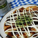 ベーコンチーズのお好み焼き